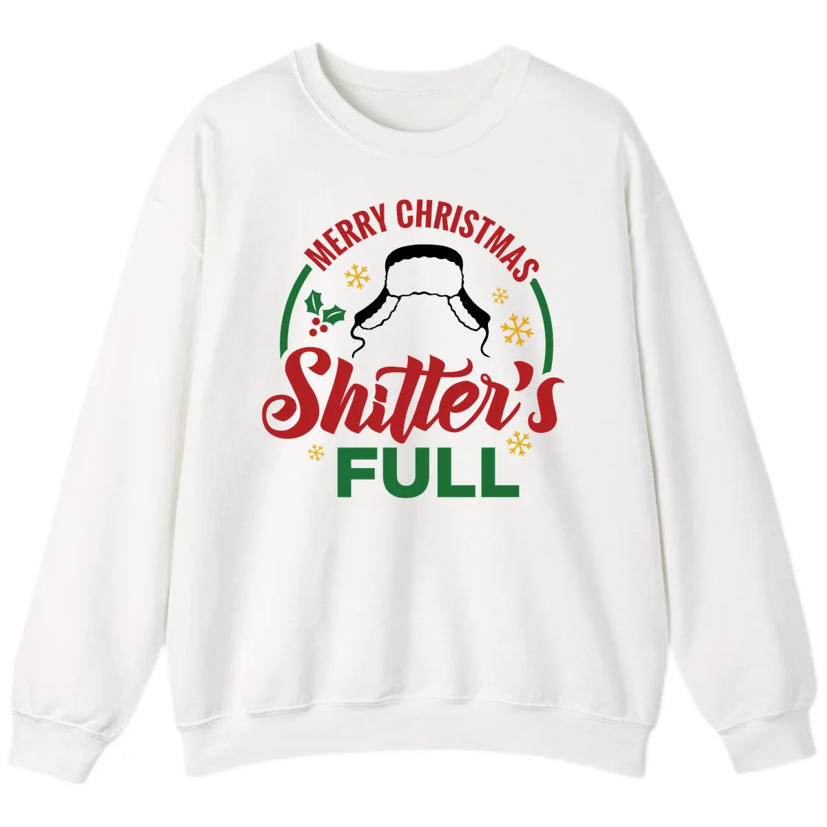 Christmas Shitter's Full Graphic Sweatshirt in White